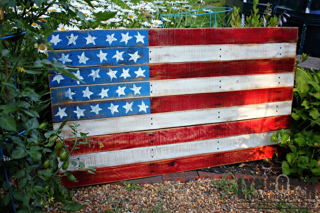 American Wood Flag Recycled Fence Panel Sign